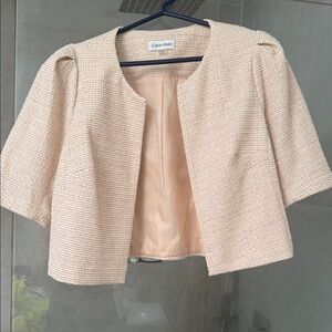 Calvin Klein Women's Textured Cream Blazer